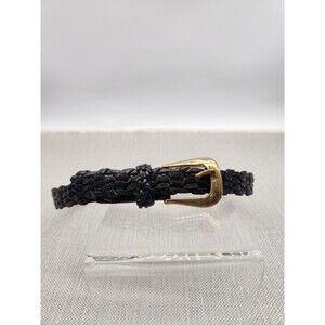 Coach Small Black Belt Leather Braided Woven Style 8529 Women